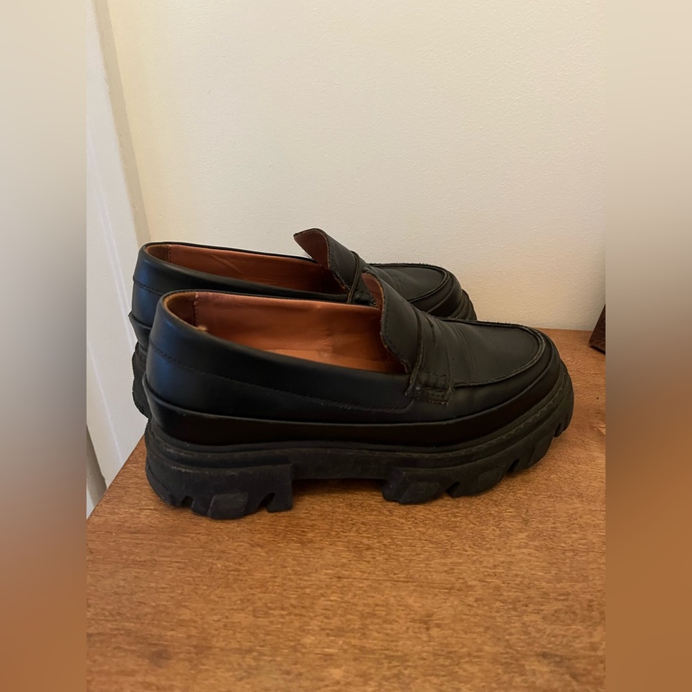 Ganni leather loafers
